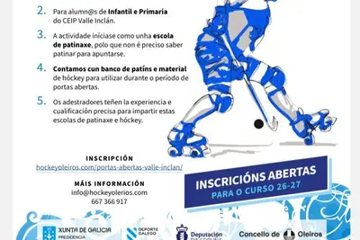 El Club Hockey Oleiros abre sus puertas para patinaje y hockey